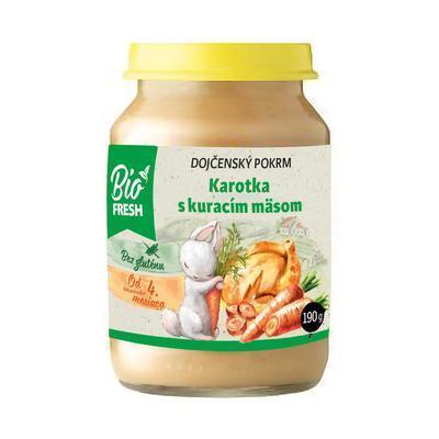 DETSKÉ JEDLO BIO KAROTKOVÉ PYRÉ S KURACÍM MÄSOM 190g FRESH