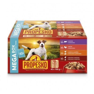 KAPSIČKA PES 40x100g /10xHOV,10xMORČACIE,10xKURA A JAHŇA,10xKRÁLIK/ PROPESKO