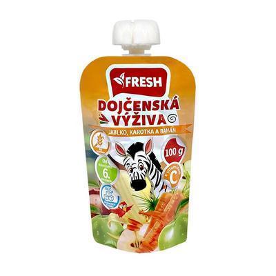 DETSKÁ VÝŽIVA JABLKO KAROTKA BANÁN BEZ CUKRU 100g FRESH KAPSIČKA BEZLEP