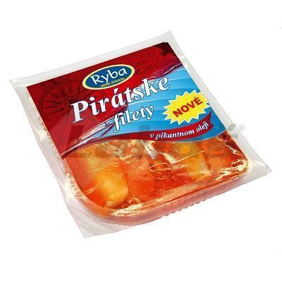 PIRÁTSKE KÚSKY V PIKANTNOM OLEJI 150g / PP 127,5g RYBA
