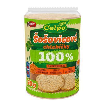CHLEBÍK CELOZRNNÝ 100% NATURAL ŠOŠOVICA MORSKÁ SOĽ BEZLEP 90g CELPO