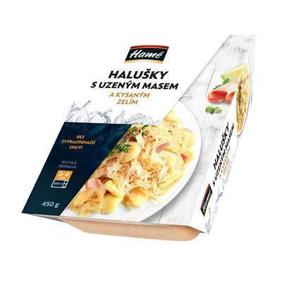 HOTOVÉ JEDLO HALUŠKY S ÚDENÝM A KYSLOU KAPUSTOU 450g HAMÉ