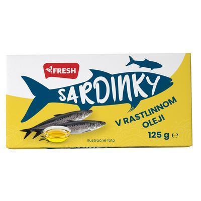 SARDINKY V OLEJI RASTLINNOM 125g / PP 90g FRESH