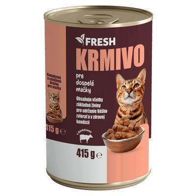 KONZERVA MAČKA HOVÄDZIE KÚSKY 415g FRESH