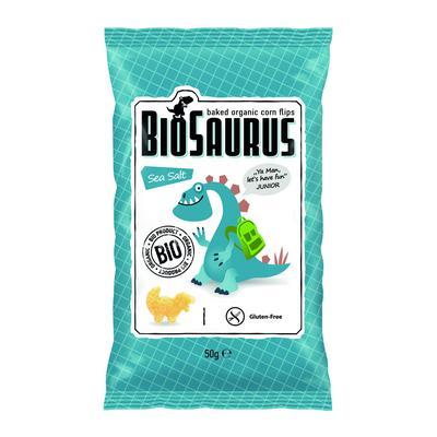SNACK BIO BIOSAURUS KUKURIČNÝ S MORSKOU SOĽOU 50g BEZLEP