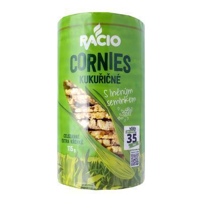 CHLEBÍK KUKURIČNÉ CORNIES S ĽANOVÝM SEMIENKOM 115g RACIO