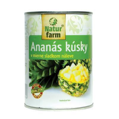 KOMPÓT ANANÁS KÚSKY 565g / PP 340g NATUR FARM