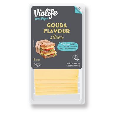 SYR RASTLINNÝ GOUDA PLÁTKY 100g VIOLIFE VEGAN BEZLEP