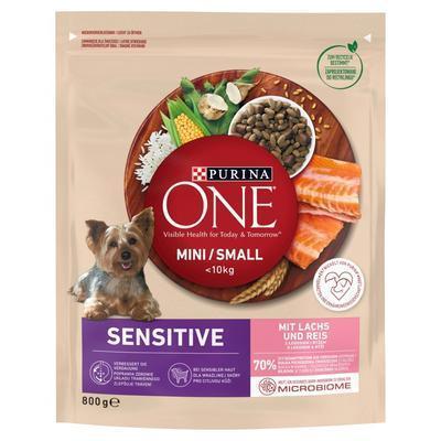 GRANULE PES PURINA ONE MINI SENSITIVE DOG S LOSOSOM A RYŽOU 800g